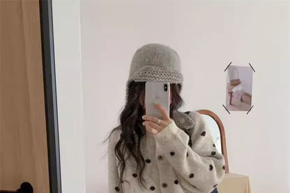 Round Neck Dotted Cardigan