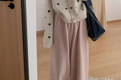 Round Neck Dotted Cardigan