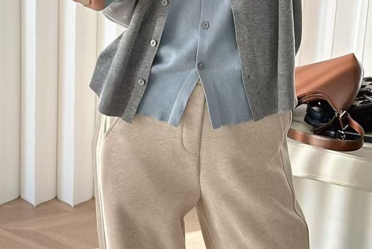 Round Neck Mock Two Piece Cardigan