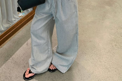 Plain Cami Top / Cardigan / High Waist Wide Leg Pants