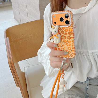 Leopard Print Phone Case / Rabbit Adhesive Decoration / Strap / Set
