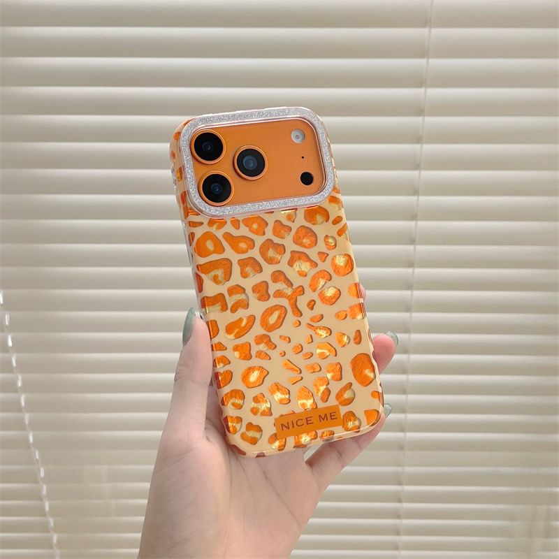Leopard Print Phone Case / Rabbit Adhesive Decoration / Strap / Set