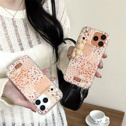 Floral Panel Phone Case / 3D Rabbit Adhesive Decoration / Set