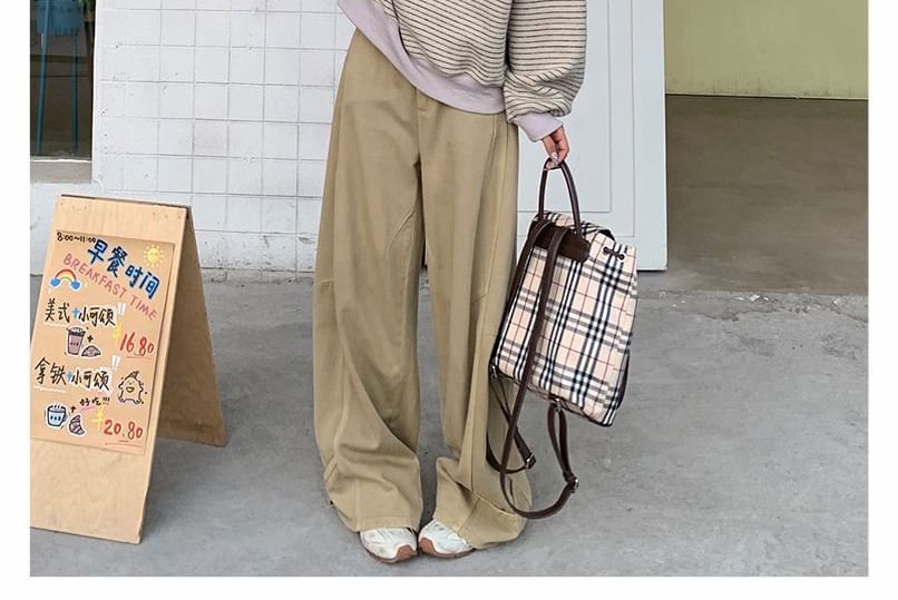 Striped Round-Collar Pullover with Extended Sleeves
