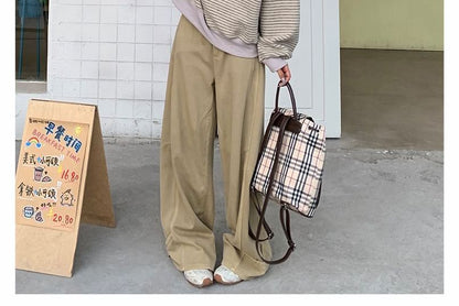 Striped Round-Collar Pullover with Extended Sleeves