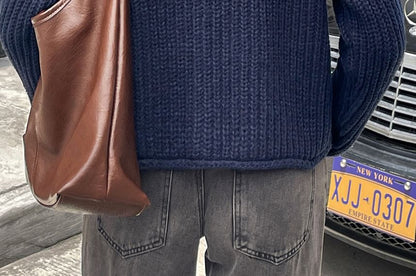 Long Sleeve V-Neck Plain Cardigan