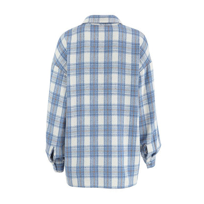 Loose-Fit Plaid Shirt with Long Sleeves