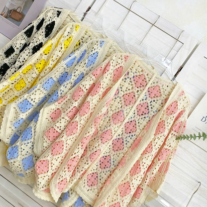 Batwing-Sleeve Argyle Print Open Front Cardigan