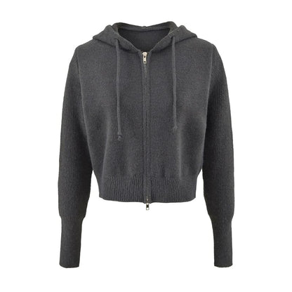 Zip-Up Hoodie with Drawstring and Minimalist Finish
