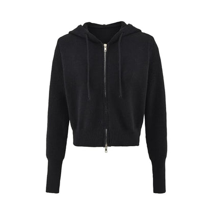 Zip-Up Hoodie with Drawstring and Minimalist Finish