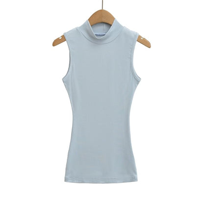 Slim-Fit Tank Top with Mock Neckline and Clean Finish