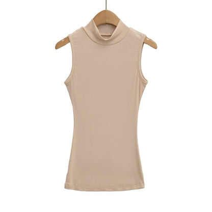 Slim-Fit Tank Top with Mock Neckline and Clean Finish