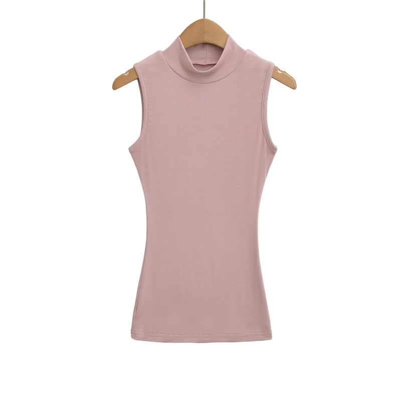 Slim-Fit Tank Top with Mock Neckline and Clean Finish