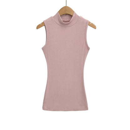 Slim-Fit Tank Top with Mock Neckline and Clean Finish