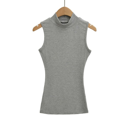 Slim-Fit Tank Top with Mock Neckline and Clean Finish