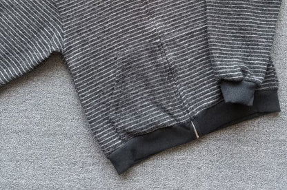 Striped Hooded Zip-Up Cardigan