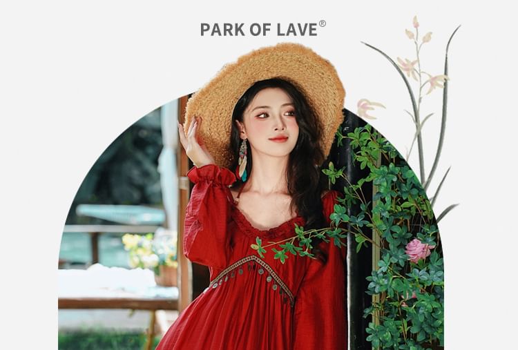 Long Sleeve V-Neck Ruffle Tiered Maxi A-Line Dress / Patterned Fringe Hooded Cape / Set