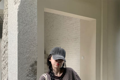 Round Neck Striped Cardigan