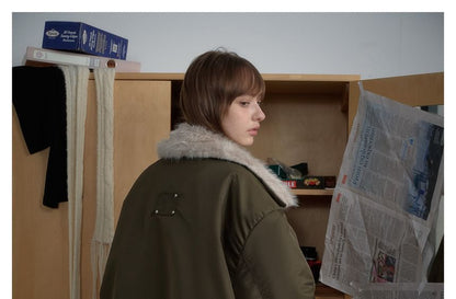 Faux Fur-Trim Padded Jacket