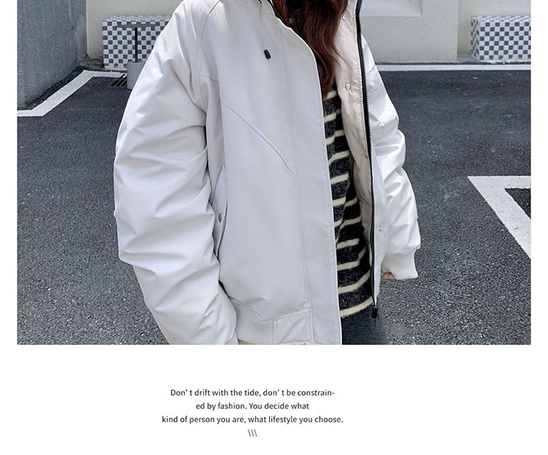 Fluffy Hooded Plain Puffer Jacket