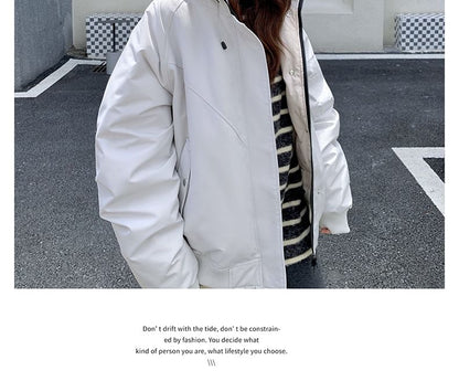 Fluffy Hooded Plain Puffer Jacket