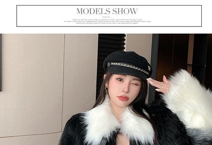 Collared Gradient Faux Fur Jacket