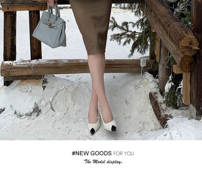 Collared Striped Faux Fur Jacket