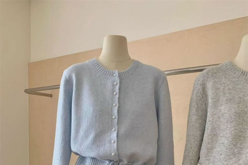Round Neck Lace Panel Cardigan