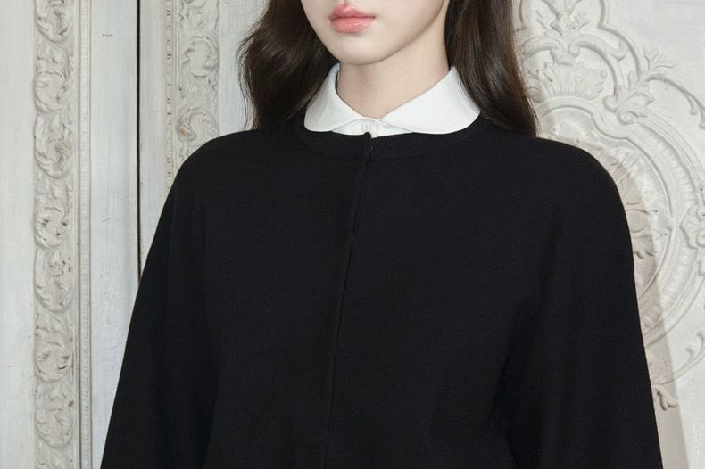 Round Neck Plain Cardigan