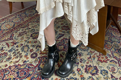 Perforated Asymmetrical A-Line Skirt with High Waist