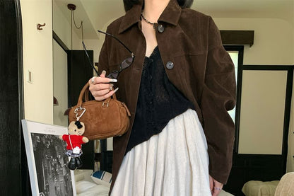 Perforated Asymmetrical A-Line Skirt with High Waist