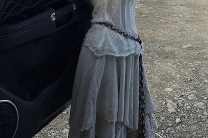 Asymmetrical Skirt with High Waist