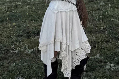 Asymmetrical Skirt with High Waist