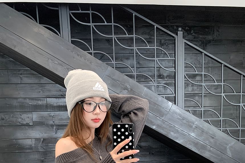 Boat Neck Solid Sweater and Baggy High Waist Pants