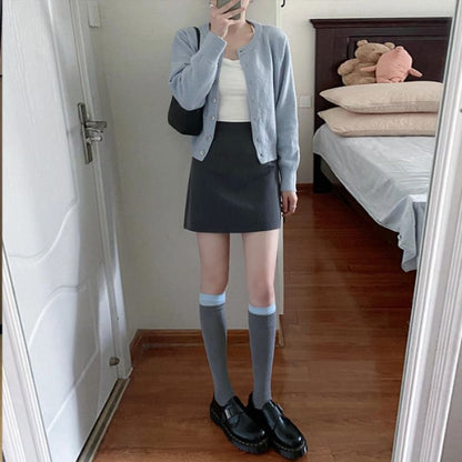 Mini A-Line Skirt - High Rise Plain