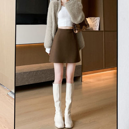 Mini A-Line Skirt - High Rise Plain