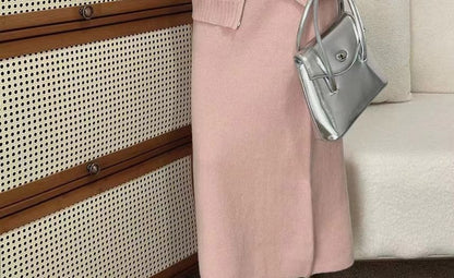 Zip-Up Cardigan + High Waist Maxi Skirt Set