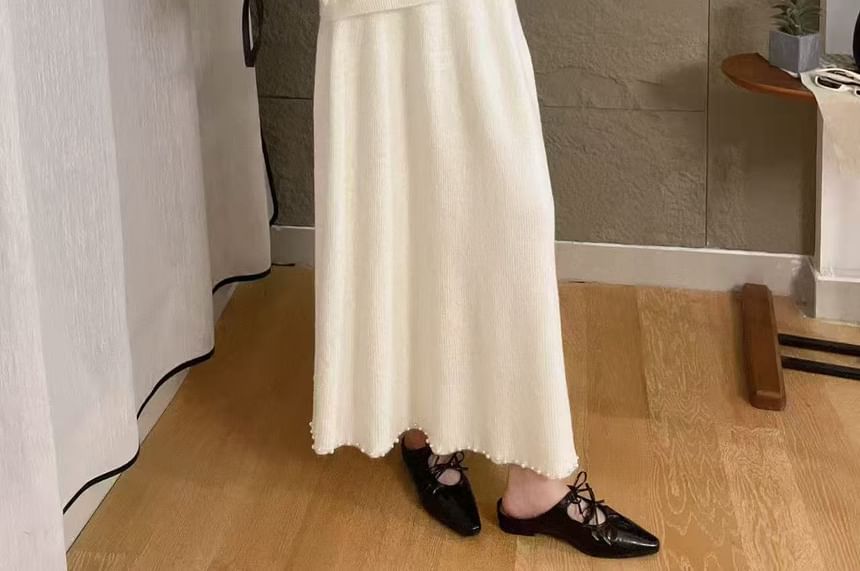 Boatneck Sweater + Midi Skirt Set