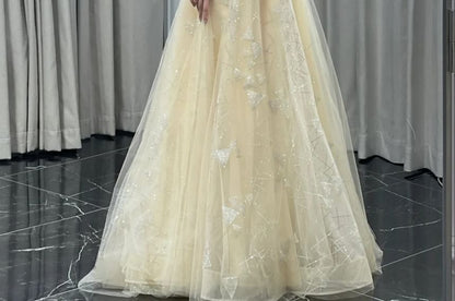 Gown A-Line Off-Shoulder Sequin Evening