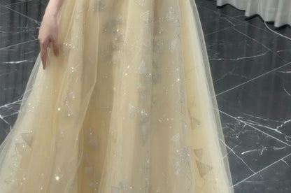 Gown A-Line Off-Shoulder Sequin Evening