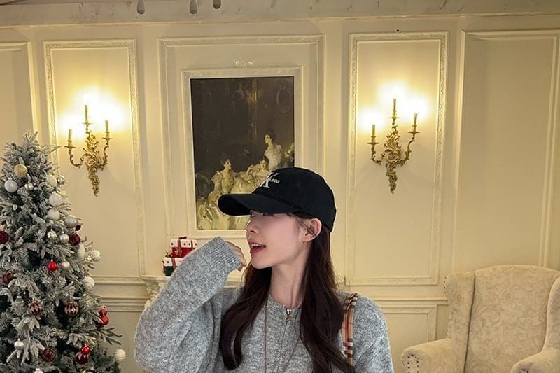 Round Neck Zip Cardigan + Knit A-Line Mini Skirt Set