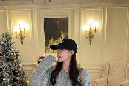 Round Neck Zip Cardigan + Knit A-Line Mini Skirt Set
