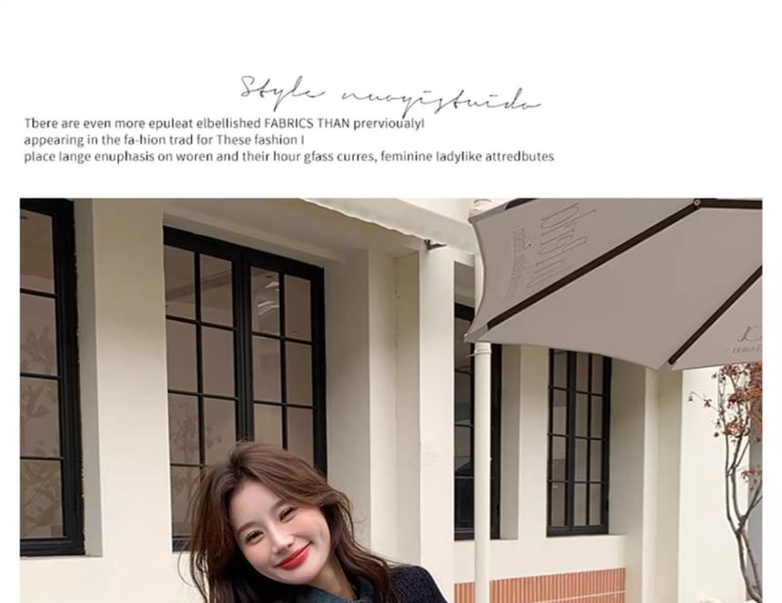 Two Tone Button-Up Crop Jacket + Pleated A-Line Skirt Set