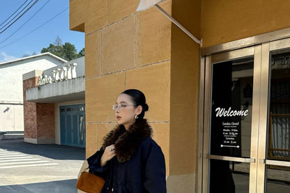 Furry Collar Zip-Up Jacket