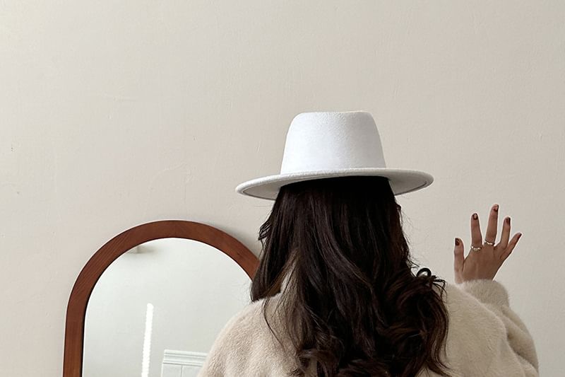 Stand Collar Plain Faux Fur Single-Breasted Coat