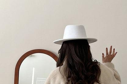 Stand Collar Plain Faux Fur Single-Breasted Coat