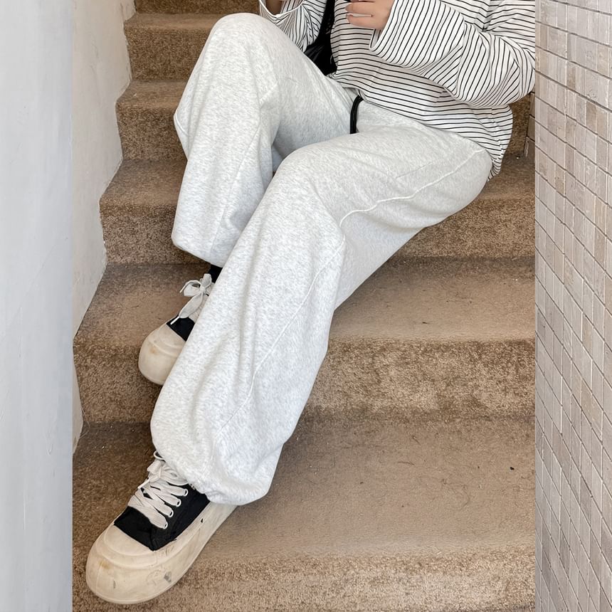 Plus Size Drawstring Waist Two Tone Loose Fit Sweatpants