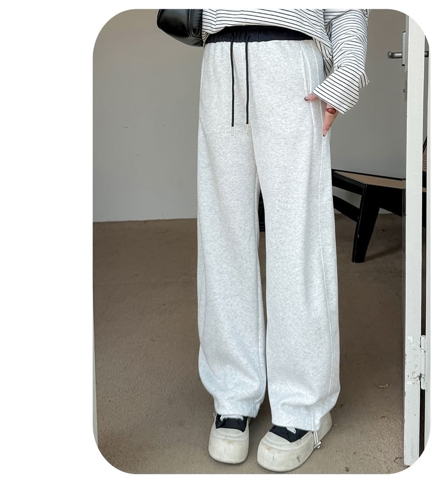 Plus Size Drawstring Waist Two Tone Loose Fit Sweatpants