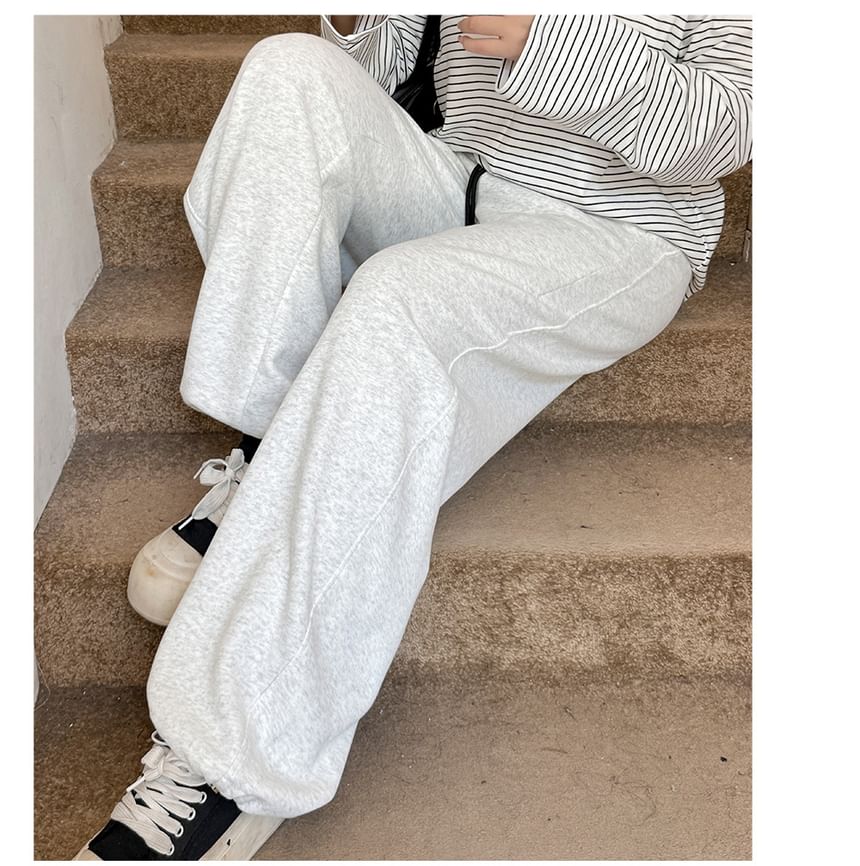 Plus Size Drawstring Waist Two Tone Loose Fit Sweatpants