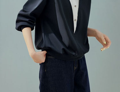 Layered Two-Tone Long Sleeve Blouse